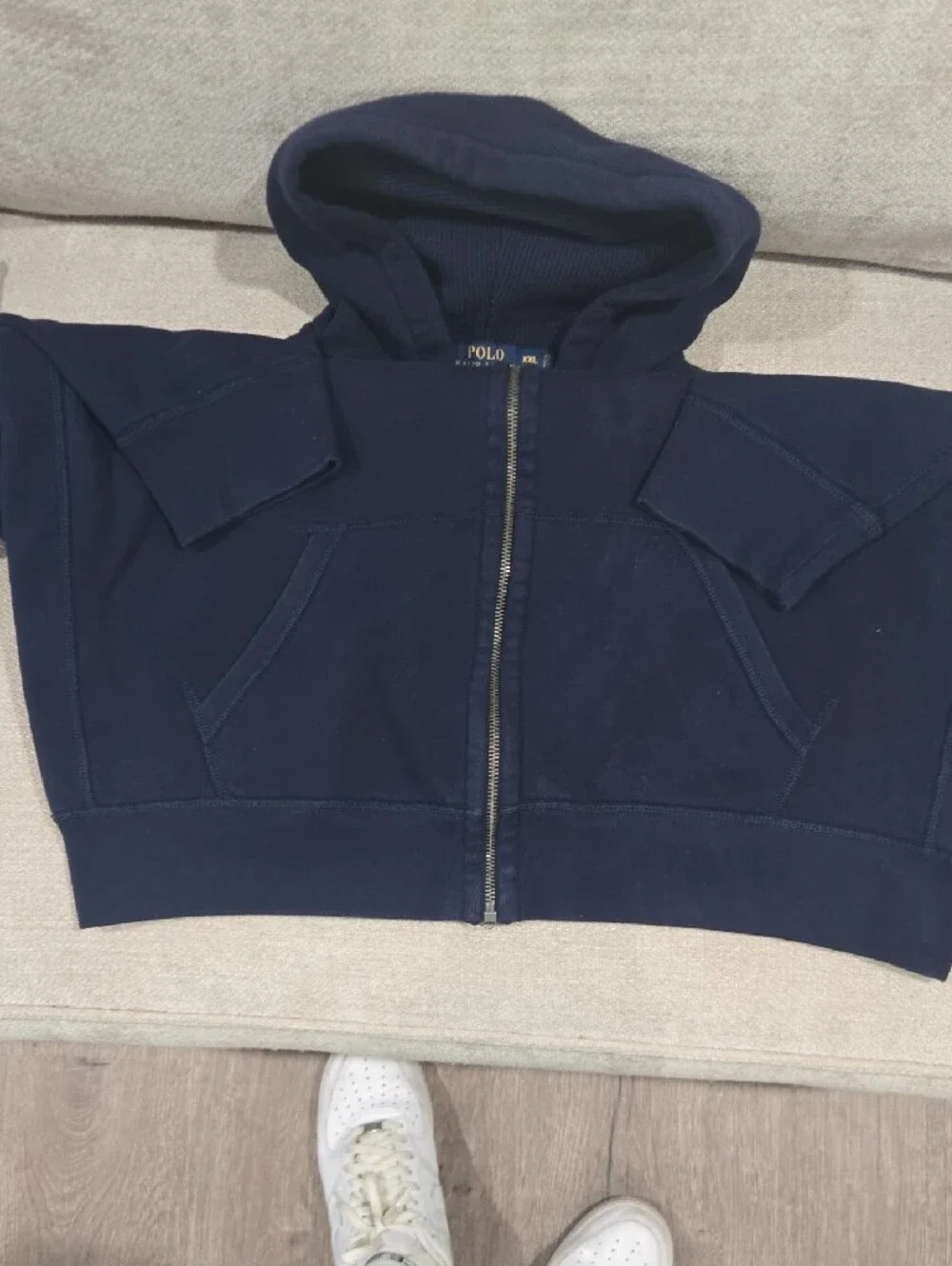 Polo by Ralph Lauren Navy Zip Hoodie with Yellow Pony